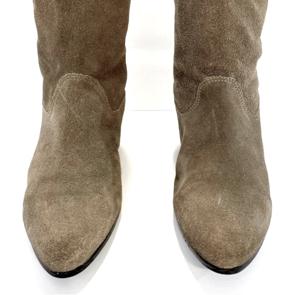 ALDO | Suede Leather Knee High Cuffed Boots Taupe Size 6.5 - Picture 12 of 15
